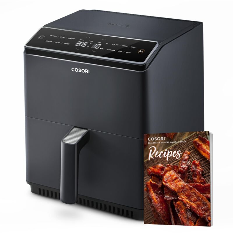 foto del prodotto cosori friggitrice ad aria, air fryer 6,4l 1,8kg , forno elettrico, doppia resistenza, connessione wifi, 12 funzioni preimpostate, libro app
