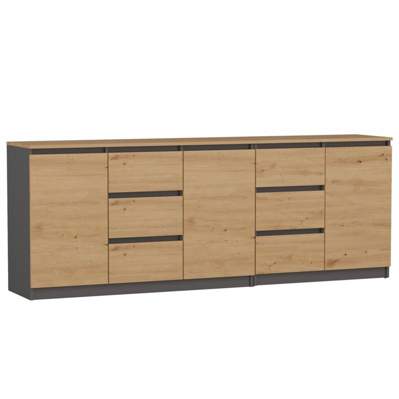 foto del prodotto costi credenza lunga 3 ante 6 cassetti 200x40x75 cm mobili contenitori e archiviazione soggiorno sala da pranzo