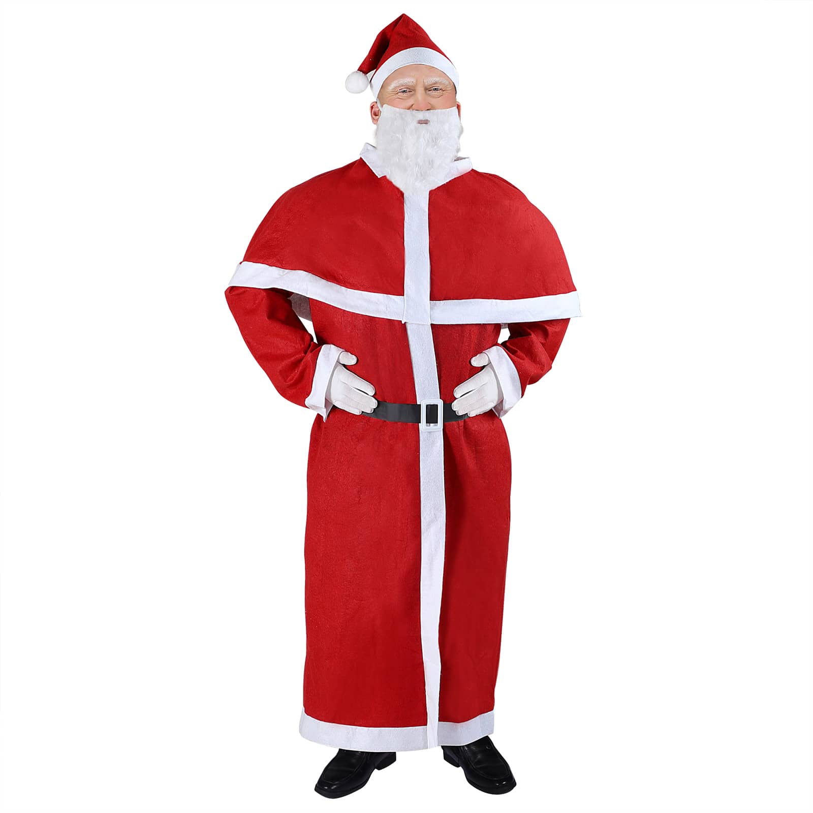 foto del prodotto costume babbo natale 5 pezzi rosso poliestere
