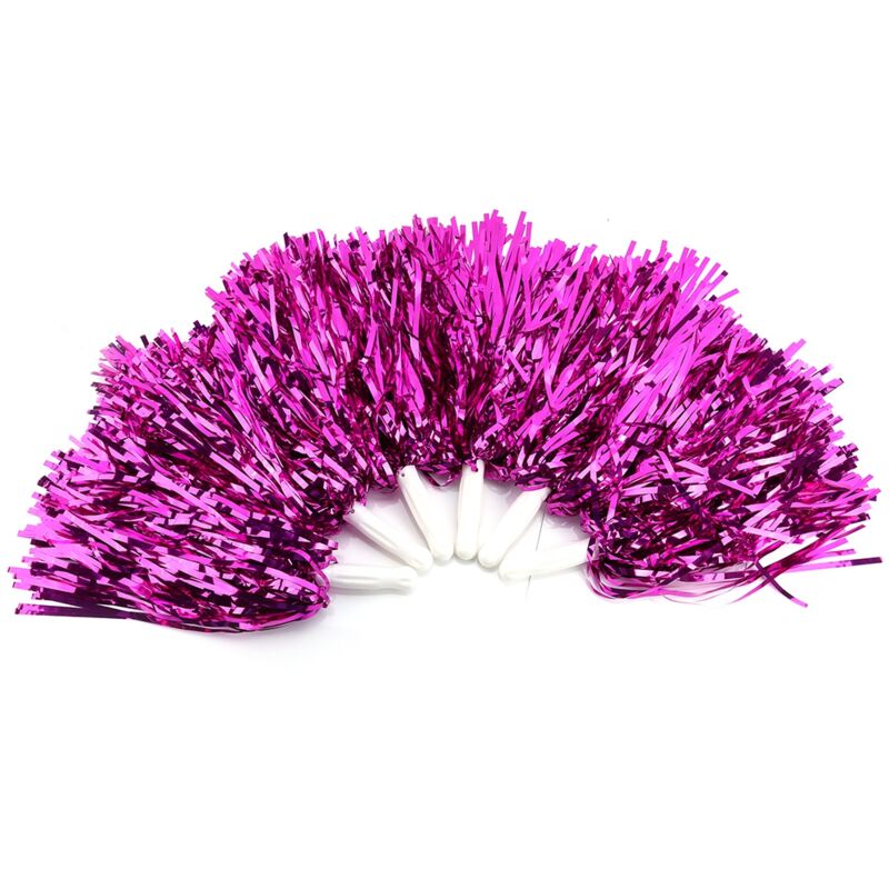 foto del prodotto costume da cheerleader pompon cheer party accessorio sportivo rosa rossa dewin
