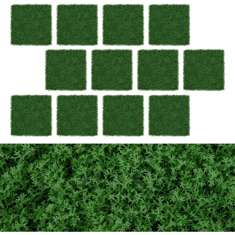 foto del prodotto costway 12 pezzi di pannelli artificiale da parete 50,5 x 50,5 cm, pannelli di muschio perpetuo, siepi e recenzione artificiale effetto realistico