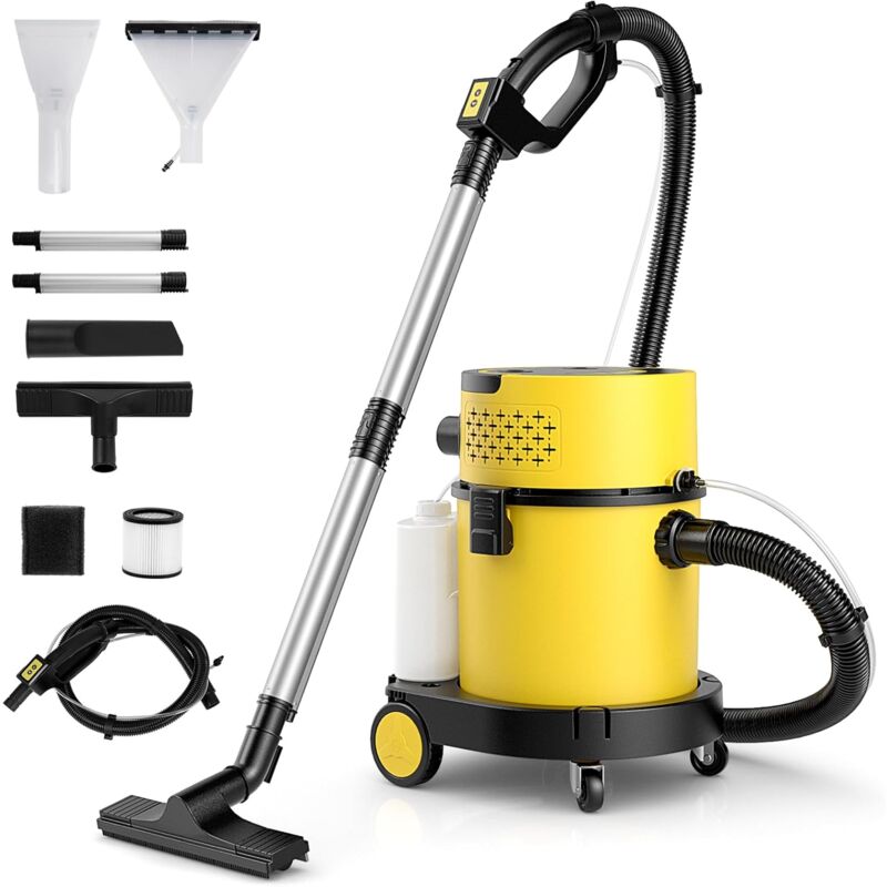 foto del prodotto costway 1200w 20l aspiratori solidi e liquidi, 4 in 1 macchina per pulizia 17 kpa, aspirapolvere con accessori per pavimenti scale divano auto