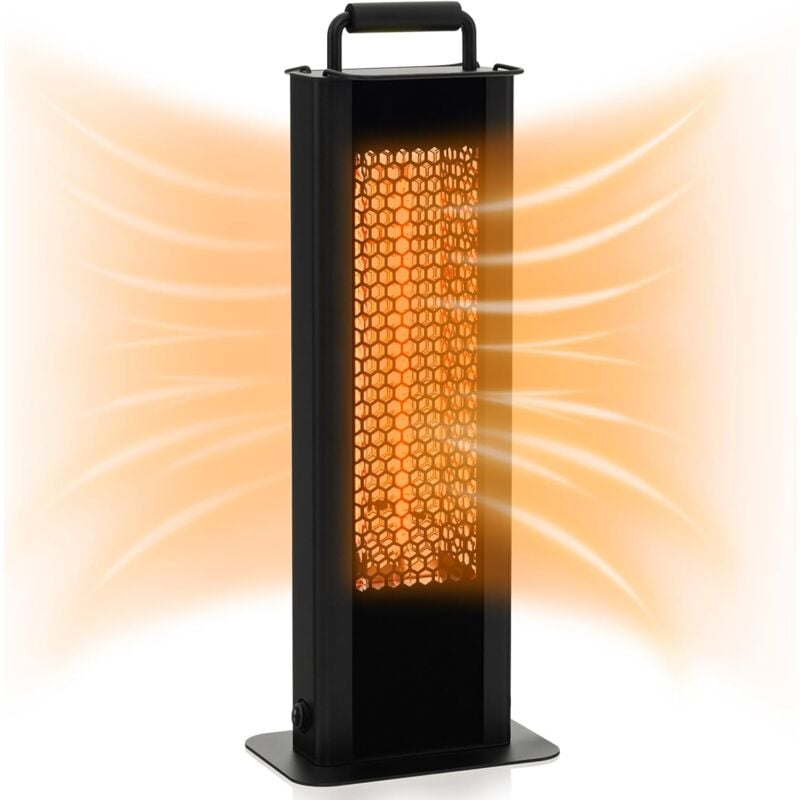 foto del prodotto costway 1200w riscaldatore elettrico portatile, stufetta elettrica in alluminio impermeabile, doppia faccia e protezione contro ribaltamento e