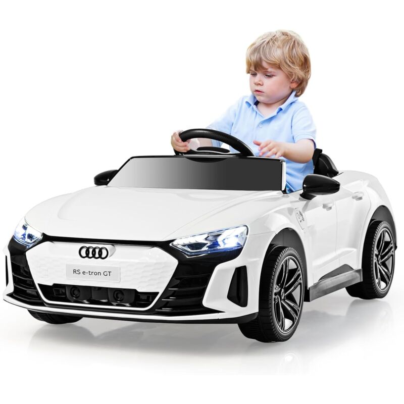 foto del prodotto costway 12v audi rs e tron gt macchina elettrica per bambini, auto elettrica con telecomando luci led e musica, 3 5 km h, regalo per bambini 37 95
