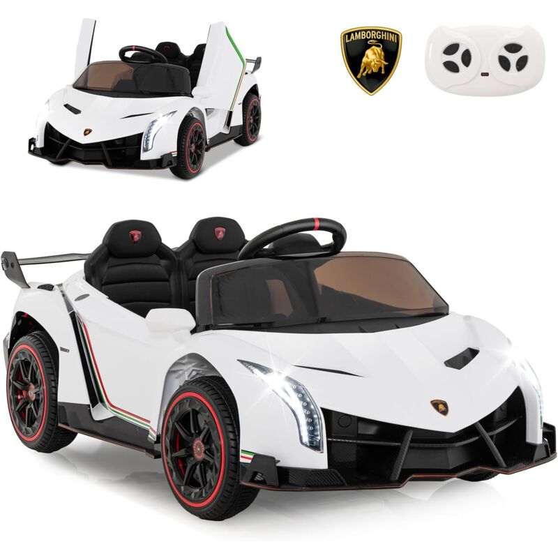 foto del prodotto costway 12v lamborghini voiture electrique enfants avec t l commande 2,4g, v hicule electrique avec lumi res led musique, mode bascule, d marrage