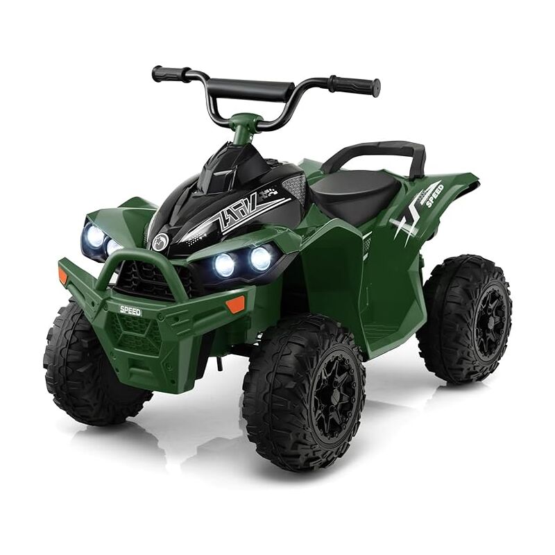 foto del prodotto costway 12v quad elettrico per bambini, macchina elettrica con velocit alta bassa, sedile comodo fari corno e musica, auto elettrica cavalcabile