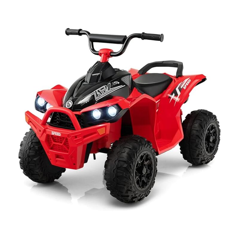 foto del prodotto costway 12v quad elettrico per bambini, macchina elettrica con velocit alta bassa, sedile comodo fari corno e musica, auto elettrica cavalcabile