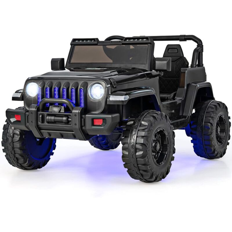 foto del prodotto costway 12v veicolo per bambini con telecomando, macchina elettrica con 2 posti musica porta usb e luce, velocit regolabile 2,6 6km h, per 3 8