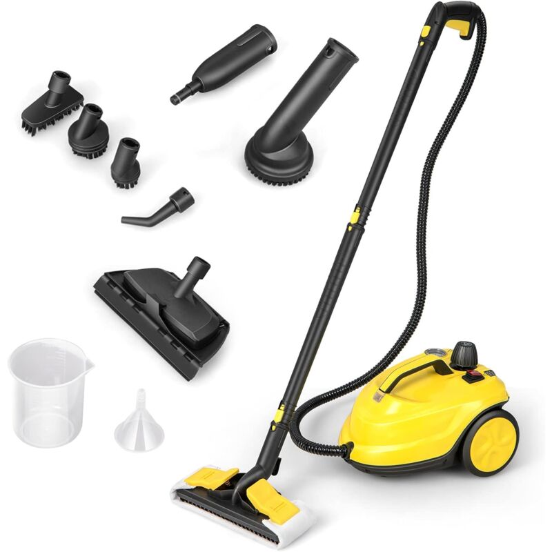 foto del prodotto costway 2000w pulitore a vapore, macchina per pulizia rotante con 13 accessori, capacit d acqua di 1,8l, macchina a vapore multiuso per tappeti