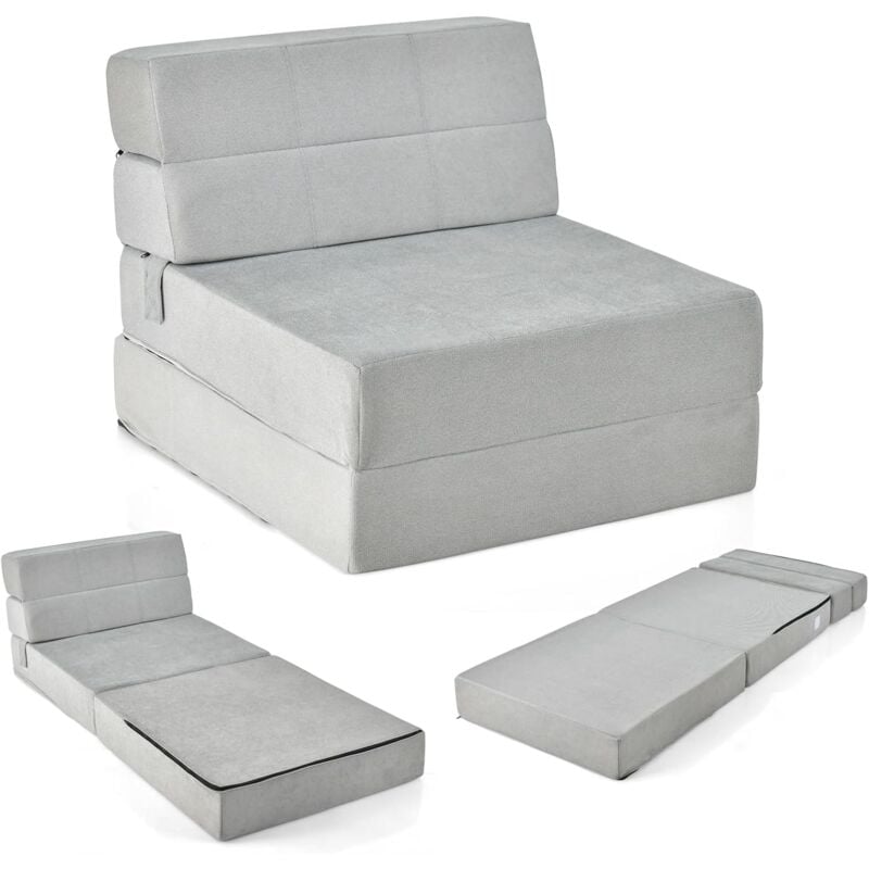 foto del prodotto costway 3 in 1 divano letto, materasso da pavimento 15 cm in schiuma ad alta densit traspirante, letto ospite portatile per soggiorno camera