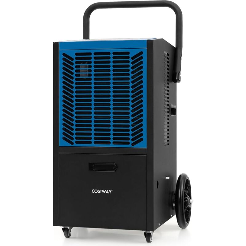 foto del prodotto costway 66 l deumidificatore commerciale, deumidificatore con pompa e tubo di drenaggio, deumidificatore industriale con timer 24h e 4 ruote per