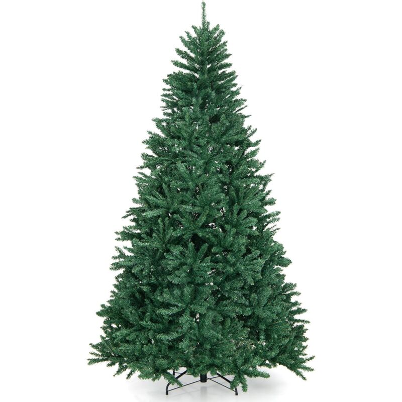foto del prodotto costway albero di natale 180 225 275 cm, albero di natale artificiale con 1355 2254 3594 rami e base in metallo, albero di natale realistico e
