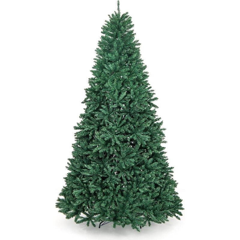 foto del prodotto costway albero di natale 180 225 275 cm, albero di natale artificiale con 1355 2254 3594 rami e base in metallo, albero di natale realistico e
