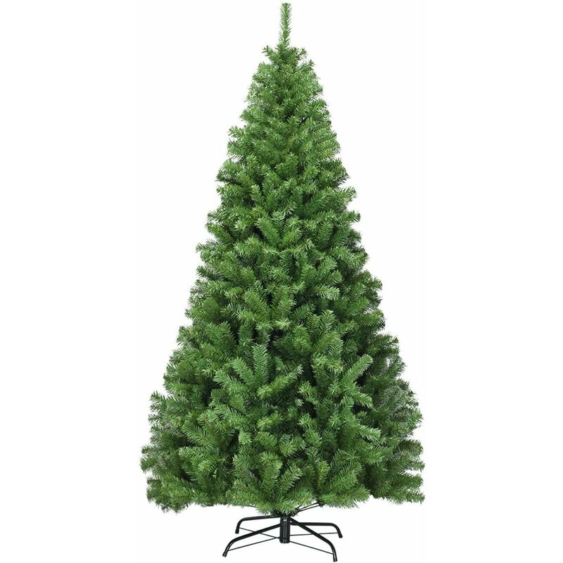 foto del prodotto costway albero di natale 180 225 cm, albero di natale artificiale con 1000 1346 rami densi e base in metallo con cuscinetto antiscivolo, albero di