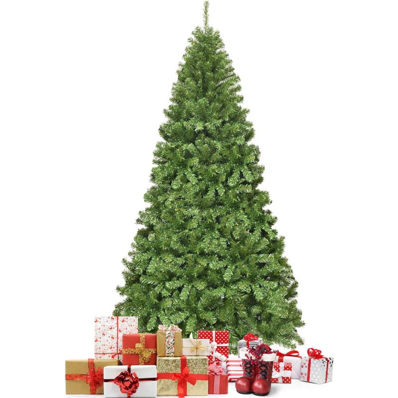 foto del prodotto costway albero di natale 180 230 cm, albero di natale artificiale con 928 1346 rami folti, base in metallo, albero di natale realistico per
