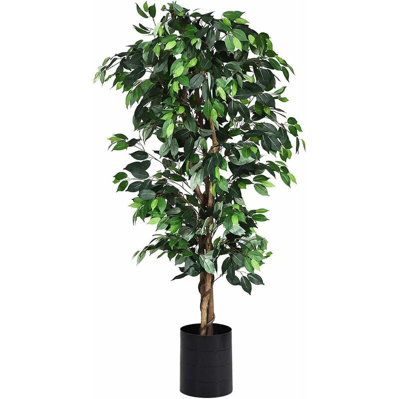 foto del prodotto costway albero ficus artificiale pianta artificiale elegante, per decorazione domestico giardino ufficio, 180cm