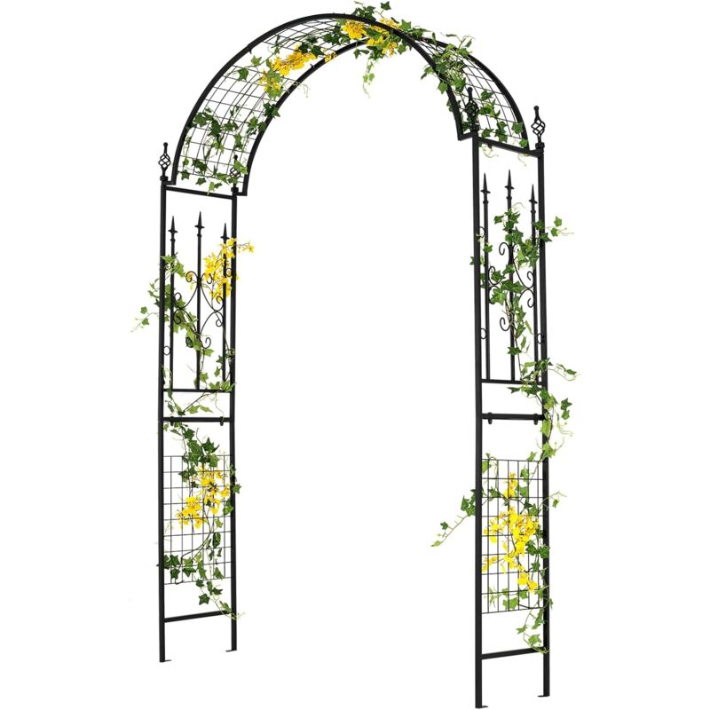 foto del prodotto costway arco da giardino per rampicanti, arco da giardino supporto per rose in metallo zincato resistente, arco decorativo a cupola per feste e