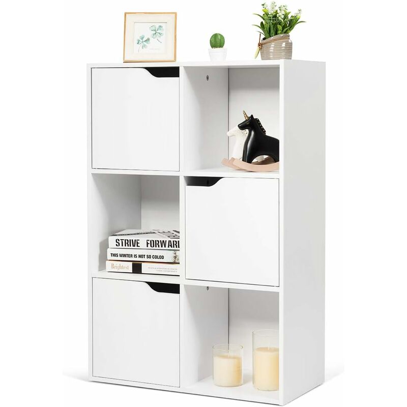 foto del prodotto costway armadietto libreria a 3 livelli con scomparti, espositore per libri e giocattoli, per salotto camera da letto e soggiorno 60 x 29 x 90 cm