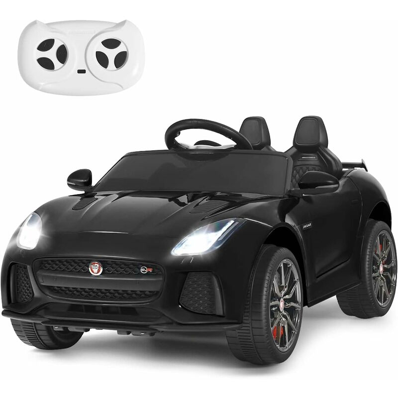 foto del prodotto costway auto elettrico 12 v per bambini, macchina elettrica a 2 posti con telecomando, avanti e indietro, 3 5 km h nero 