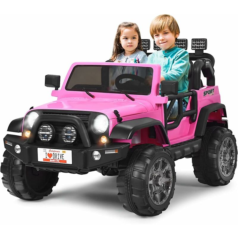 foto del prodotto costway auto macchina elettrica per bambini 12v, veicolo elettrico a batteria a 2 posti, con telecomando 2,4 g, porta usb e aux, per bambini 3 