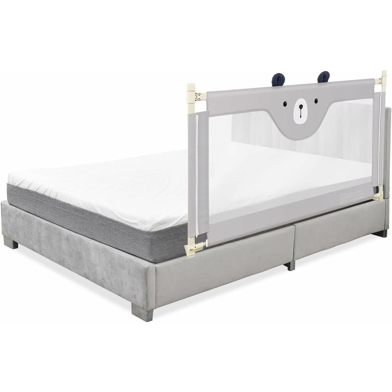 foto del prodotto costway barriera letto per bambini, sponda di sicurezza con doppio blocco di sicurezza per bambini, con sollevamento verticale, lunghezza 145 174