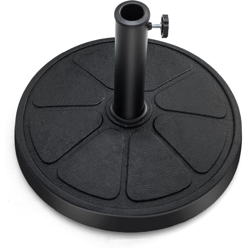 foto del prodotto costway base ombrellone da esterno 14 kg, supporto rotondo per ombrellone 45 cm con diametro palo 38 48 mm, base per ombrellone robusta da giardino