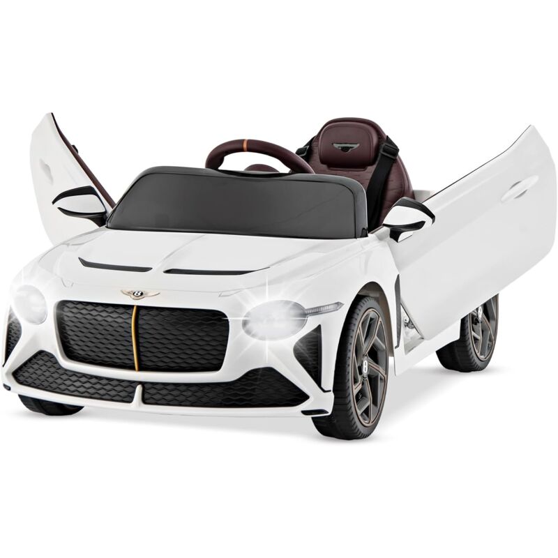 foto del prodotto costway bentley 12v macchina elettrica per bambini, auto elettrica con telecomando luci a led, velocit regolabile 3 5 km h, veicolo elettrico per