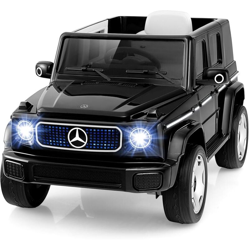 foto del prodotto costway benz auto cavalcabile per bambini, veicolo elettrico 4wd con telecomando luci musica e clacson, sospensione a molla, 3 5 km h, per 37 96