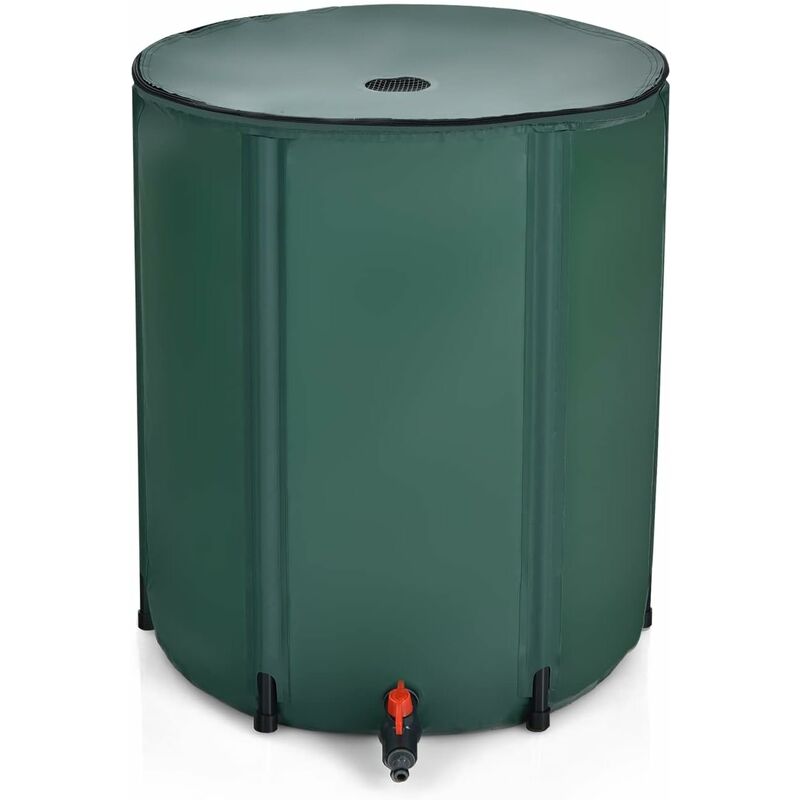 foto del prodotto costway bidone per la raccolta dell acqua piovana, serbatoio cisterna raccolta acqua, con rubinetto, 200l