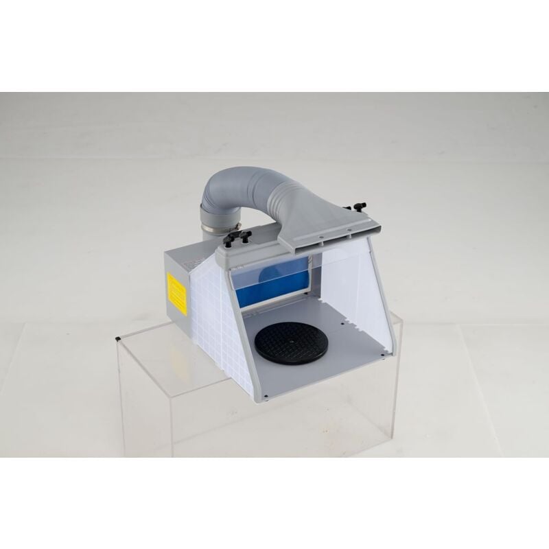 foto del prodotto costway cabina di aspirazione per verniciatura aerografo 4m min con 3 luci led, cabina verniciatura portatile con piattaforma girevole, cabina a