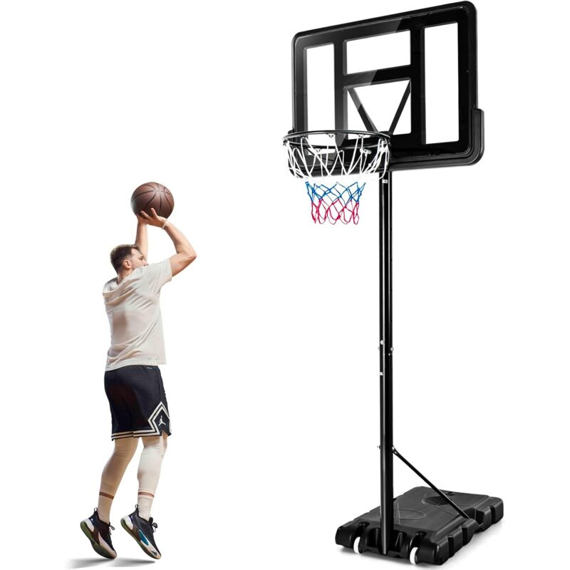foto del prodotto costway canestro da basket portatile per ragazzi e adulti, canestro basket regolabile in altezza 1,3m 3,05m con ruote tabellone infrangibile e