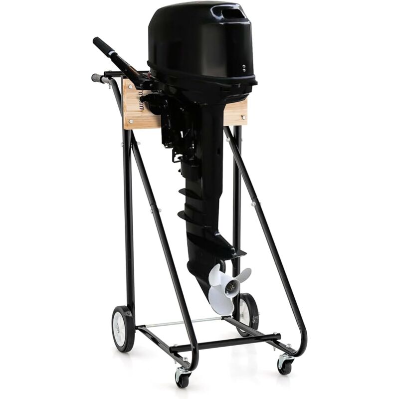 foto del prodotto costway carrello per motore fuoribordo, supporto per motore fuoribordo con ruote, capacit di 150 kg, resistente e robusto, per riparazioni,