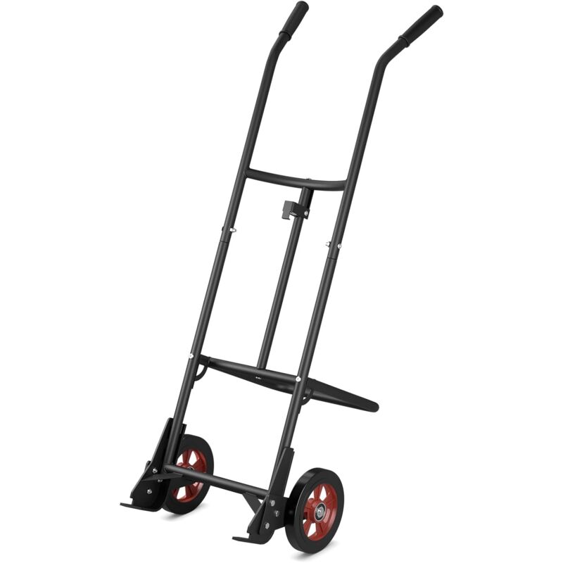 foto del prodotto costway carrello porta fusto, carrello porta fusti con 2 ruote in gomma e impugnature in eva ganci a molla, capacit di carico 545 kg
