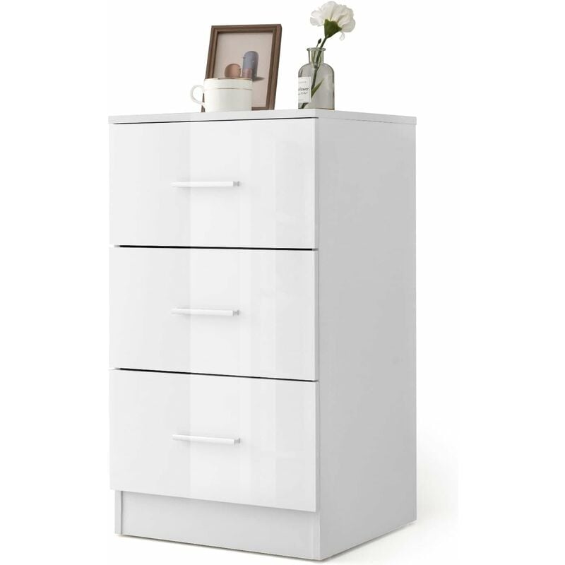 foto del prodotto costway cassettiera a 3 cassetti, comodino cassettiera in legno, comodino moderno con cassetti per soggiorno, camera da letto, corridoio, ufficio,