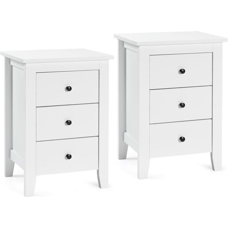 foto del prodotto costway comodino con 3 cassetti, cassettiera da letto, tavolino spazioso con struttura resistente, per salone e camera da letto, 46 x 37 x 65 cm