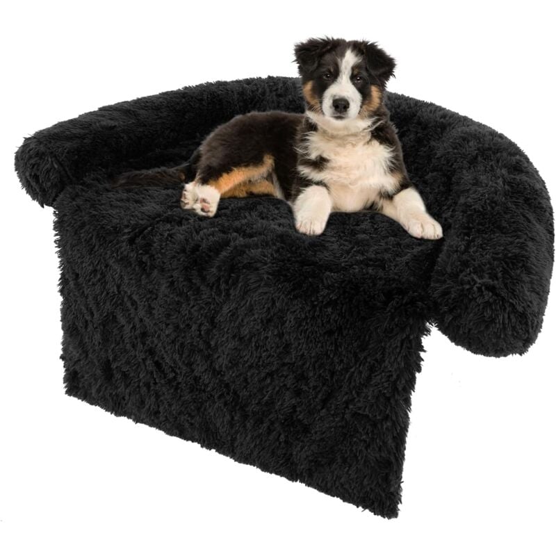 foto del prodotto costway cuccia per cani in peluche, tappettini da letto per cani con fondo antiscivolo, copertura rimovibile e lavabile, cuscino morbido m, nero 