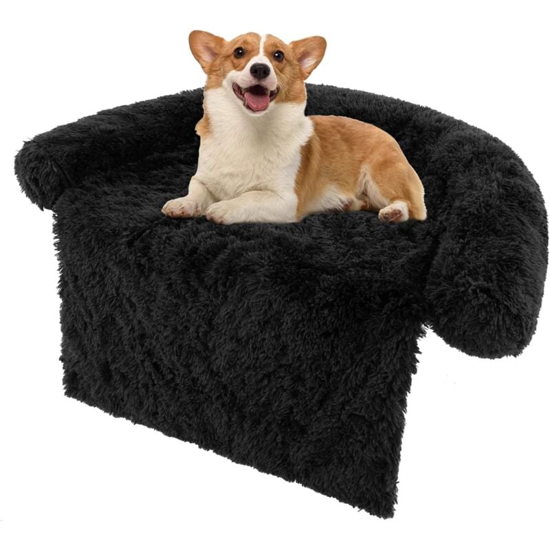 foto del prodotto costway cuccia per cani in peluche, tappettini da letto per cani con fondo antiscivolo, copertura rimovibile e lavabile, cuscino morbido s, nero 