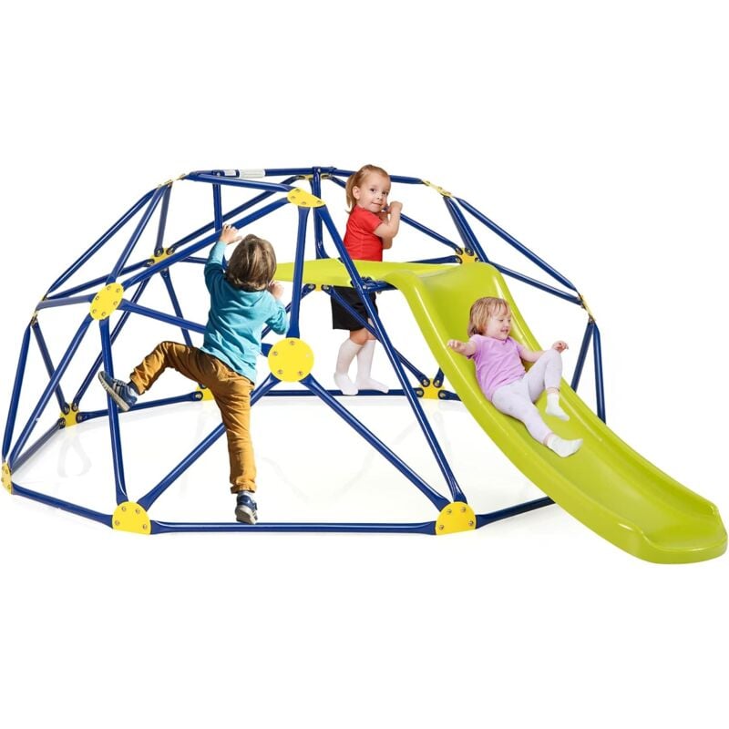 immagine 0 del prodotto costway cupola di arrampicata, struttura per arrampicata con scivolo, capacit di carico di 180 kg, per bambini da 3 a 10 anni, ideale per
