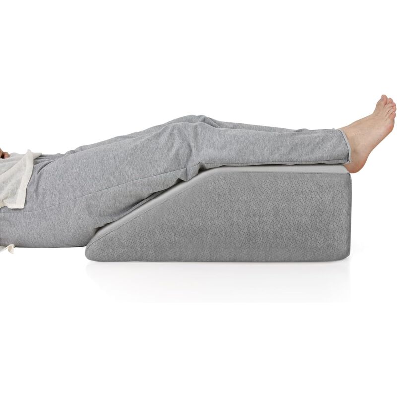 foto del prodotto costway cuscino per gambe, cuscino a cuneo di memory foam, con rivestimento traspirante smontabile, cuneo in schiuma per dopo un intervento