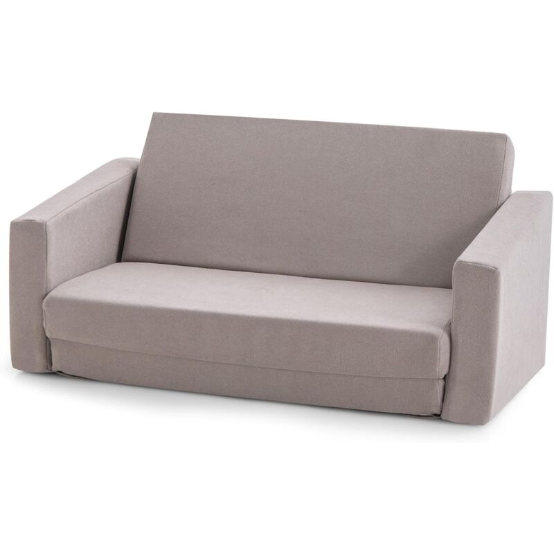foto del prodotto costway divano convertibile per bambini 2 in 1, poltrona per bambini con copertura morbida e lavabile in lavatrice, divano per bambini con funzione