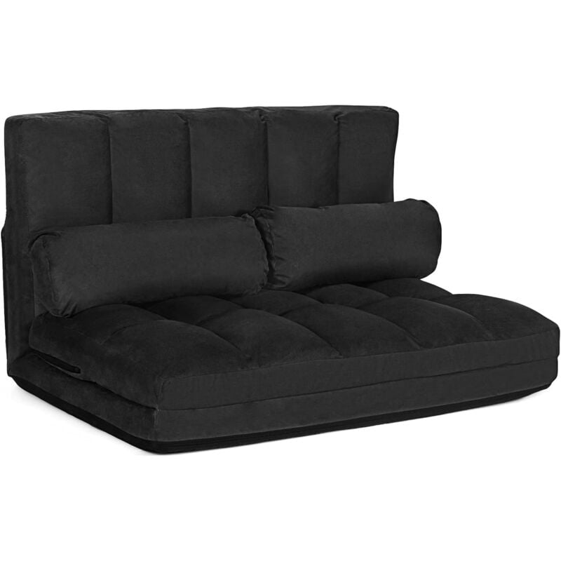 foto del prodotto costway divano letto da terra con 2 cuscini, divano letto pieghevole con schienale regolabile a 6 livelli, ideale per camera da letto e soggiorno