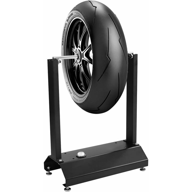 foto del prodotto costway equilibratrice per ruote di bici e moto, equilibratrice statica con base e coni regolabili, equilibratrice portatile per bilanciare