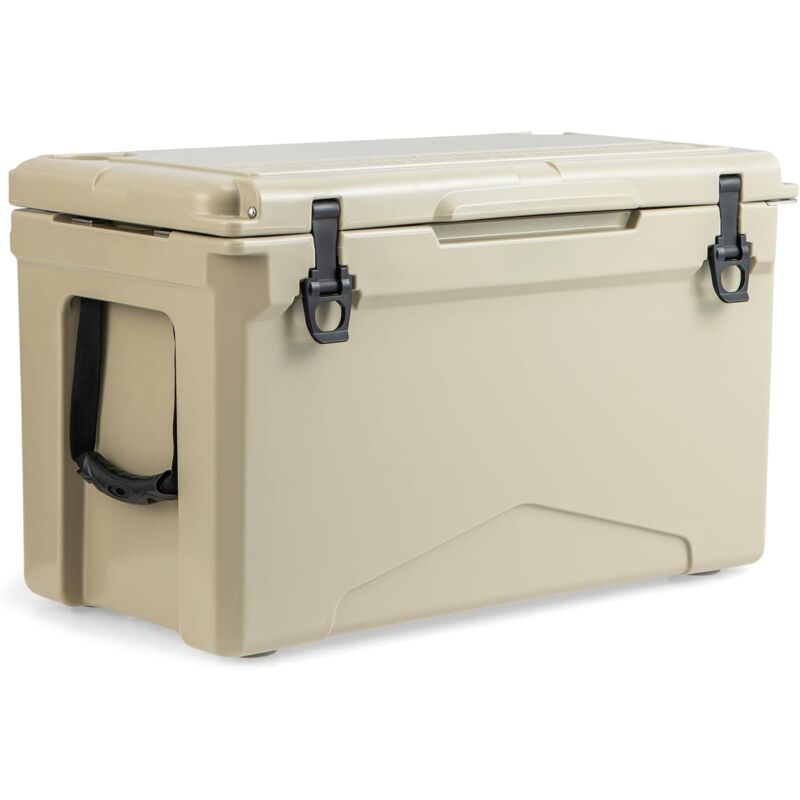 foto del prodotto costway frigorifero portatile da 47 litri, frigorifero da campeggio con portabicchieri integrati, regolo e apribottiglie, per barbecue, campeggio,