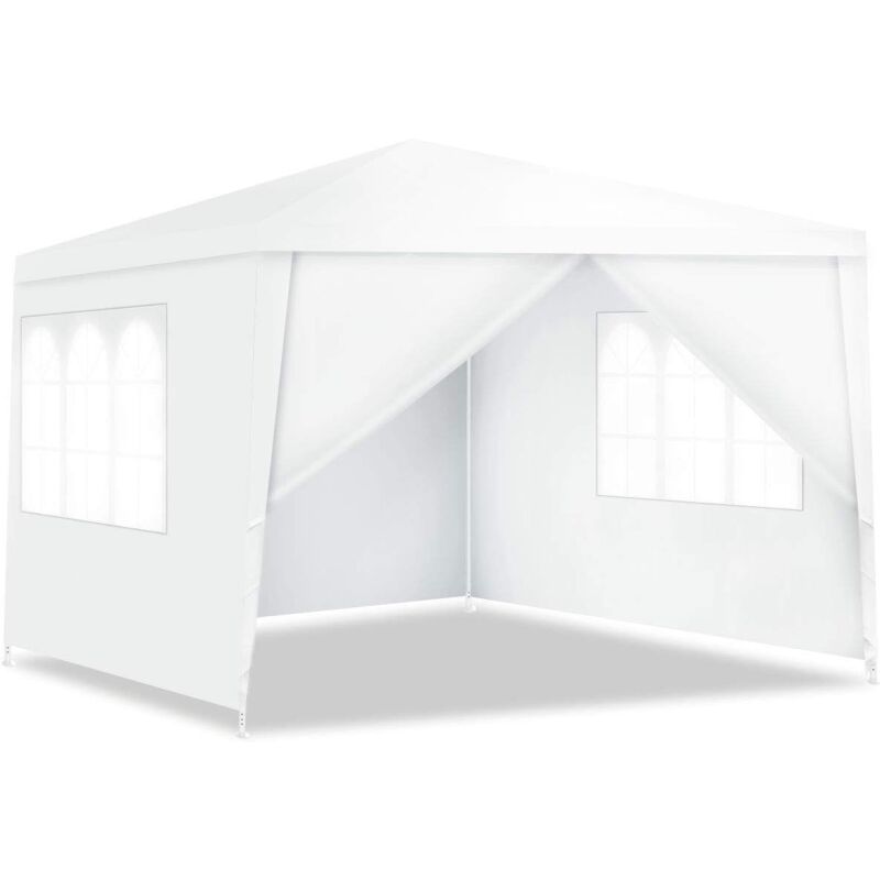 foto del prodotto costway gazebo da giardino 3 x 3 m, gazebo da esterno impermeabile con 4 pareti rimovibili, finestre trasparenti e struttura in metallo, tendone