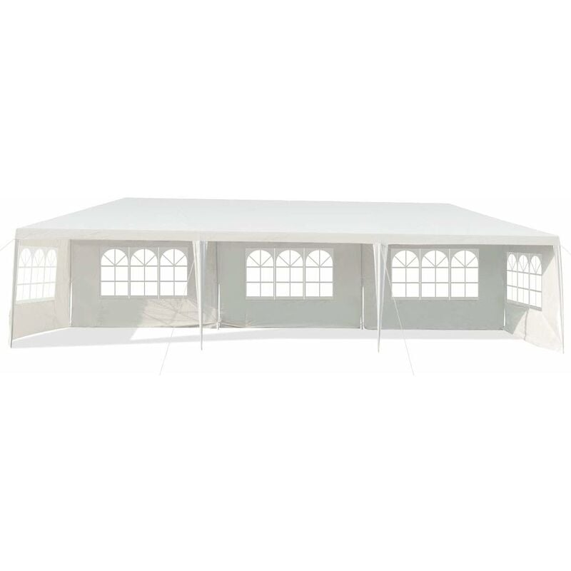foto del prodotto costway gazebo da giardino 3 x 9 m, tendone per feste con 5 pannelli laterali rimovibili, impermeabile protezione uv, per matrimonio eventi e