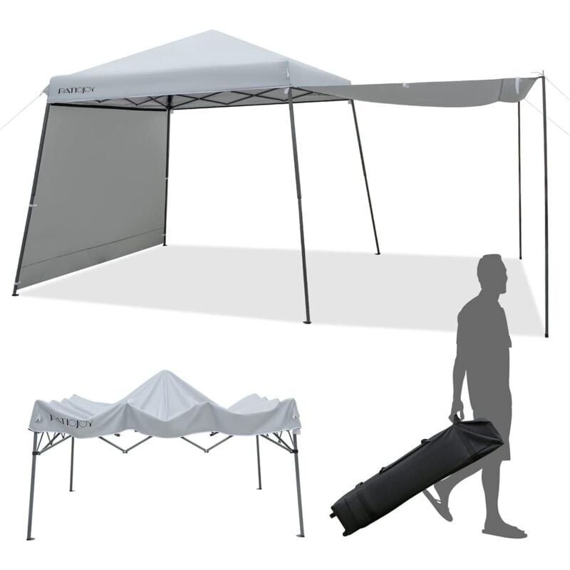foto del prodotto costway gazebo pieghevole 3 x 3 m, con pareti tende parasole, gazebo pop up impermeabile e protettivo da sole, con altezza regolabile e borsa a
