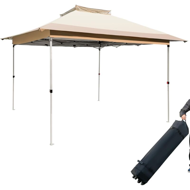 foto del prodotto costway gazebo pieghevole da giardino 3,6 x 3,6m, gazebo pop up con borsa da trasporto con ruote, regolabile in altezza, per feste, barbecue,