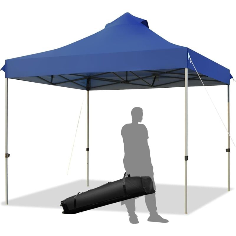 foto del prodotto costway gazebo pieghevole da giardino 3 x 3 m, gazebo da esterno con design pop up, borsa a ruote, 3 altezza regolabile, ideale per feste, giardino