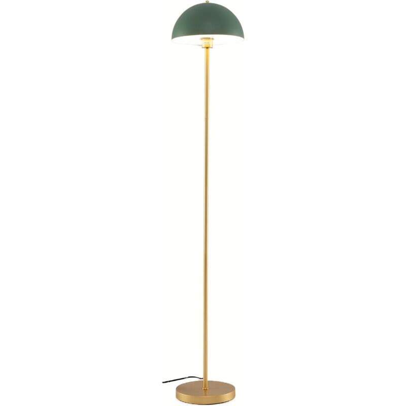 foto del prodotto costway lampada da terra in metallo con paralume e testa regolabile, piantana da terra interruttore a pedale, lampada da pavimento vintage design