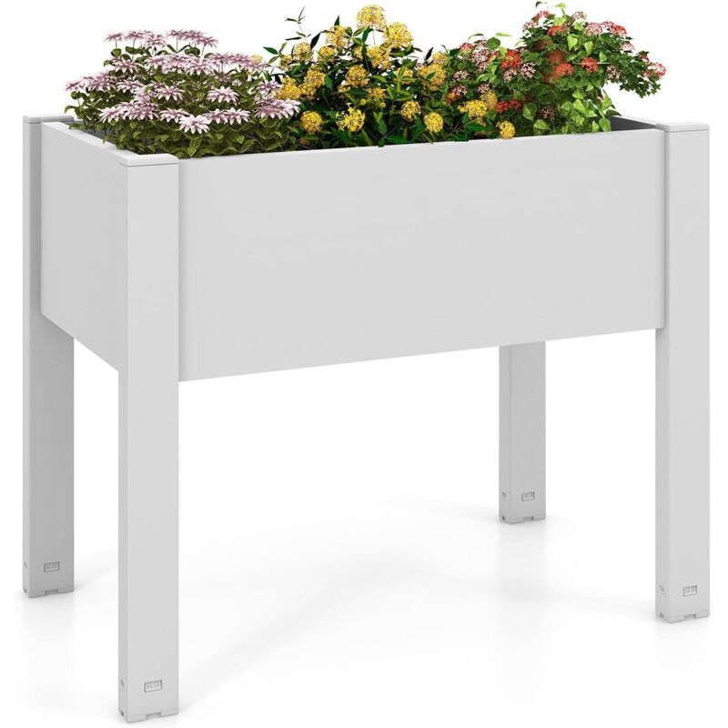 foto del prodotto costway letto da giardino rialzato, fioriera con indicatore di livello dell acqua, foro di drenaggio e divisori rimovibili, aiuola rialzata da
